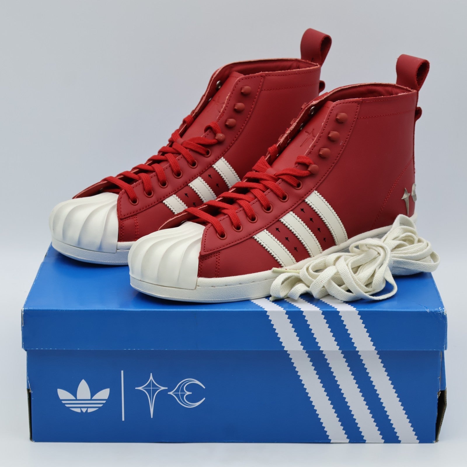 JP6518 THUG CLUB adidas Originals Superstar Boots Luxe Red Off White(Men's)