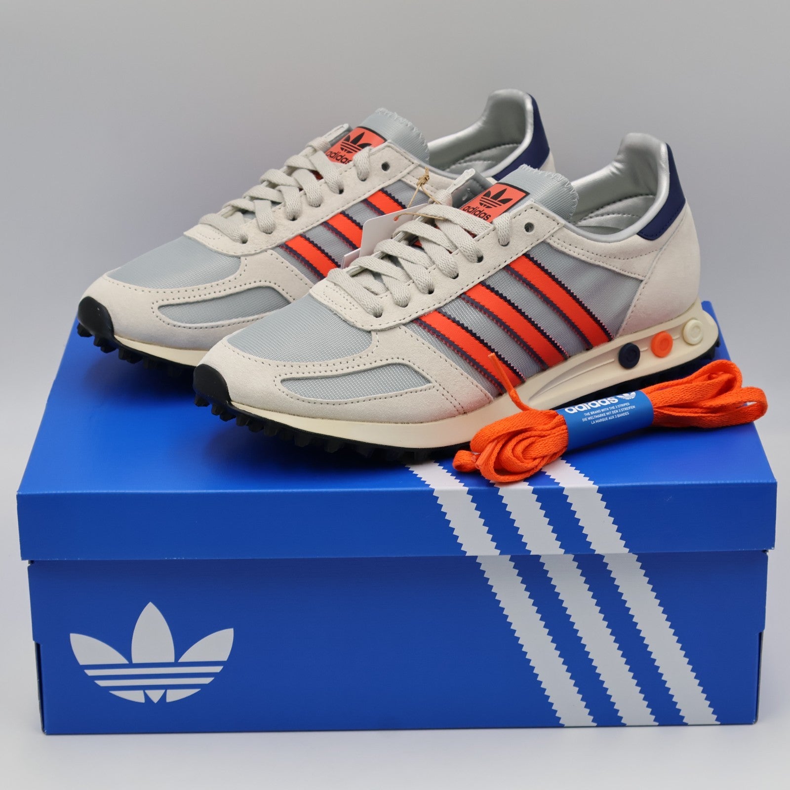 IH1651 adidas LA Trainer OG Silver Metallic Supplier Colour Dark Blue (Men's)