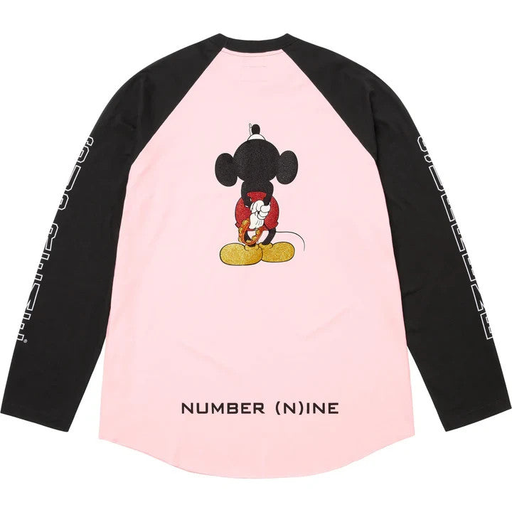 Supreme Number (N)ine Mickey Mouse Raglan L/S Top Pink