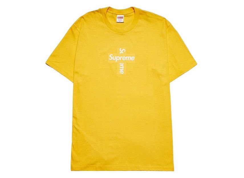 Supreme Cross Box Logo Tee Yellow