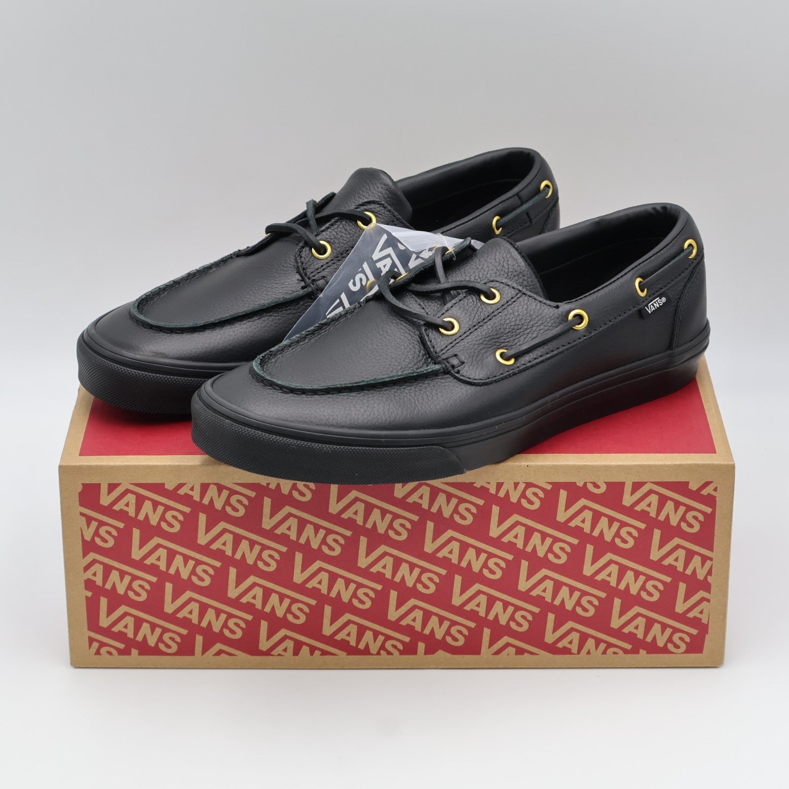 VN000Z11CJK Vans 2 Eyelet Boat Shoe Leather Black (Men's)