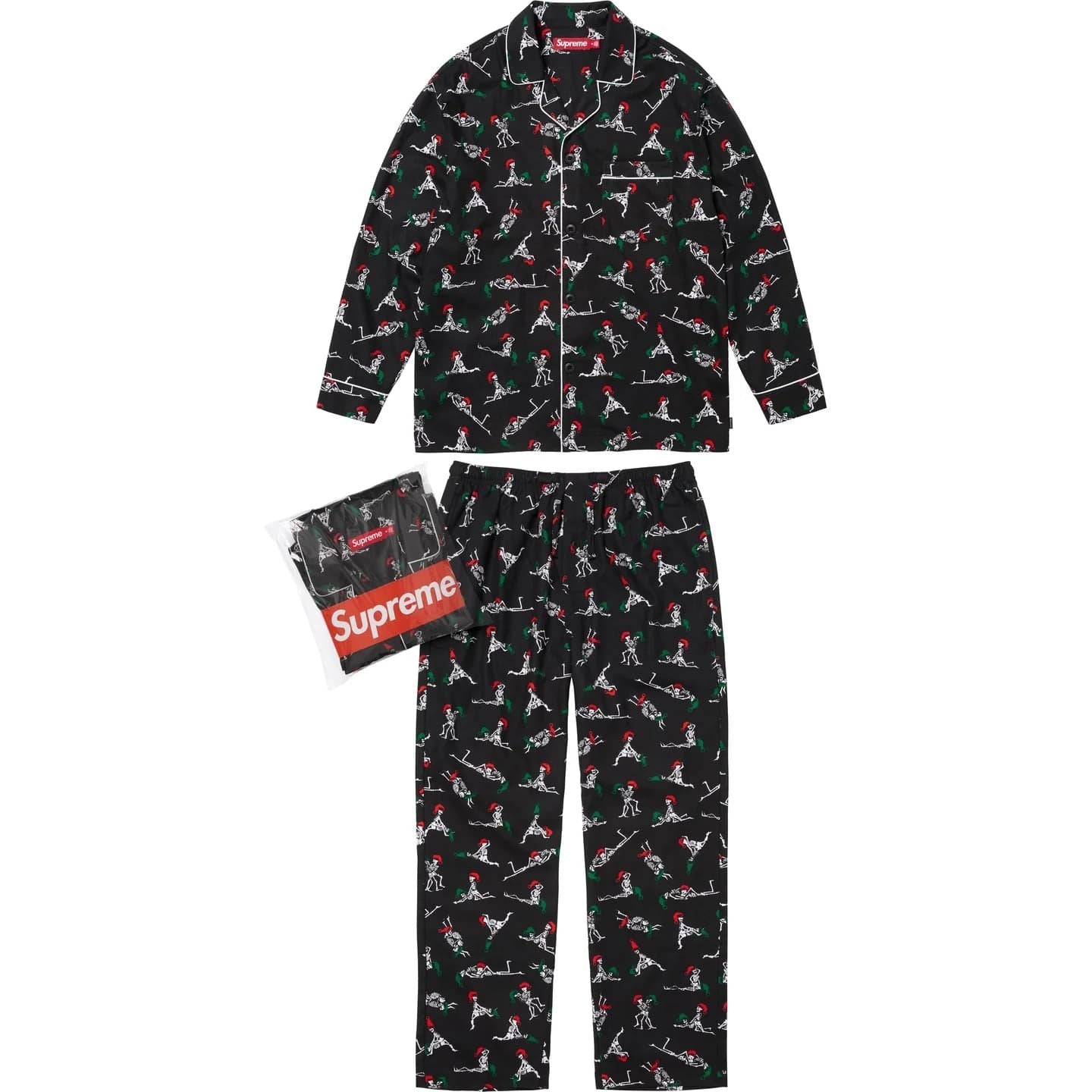 Supreme Hanes Holiday Pajama Set Black