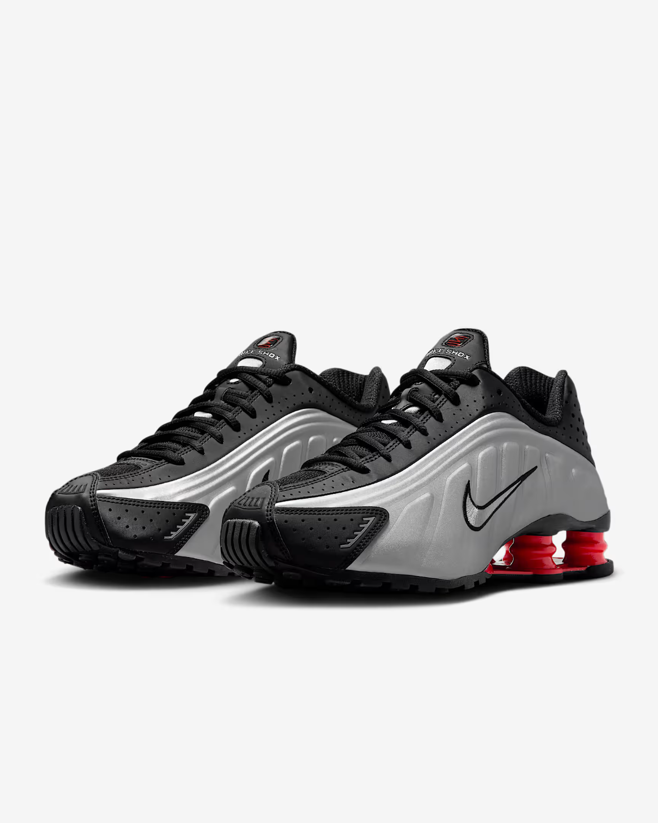 AR3565-011 Nike Shox R4 Black Light Crimson Metallic Silver 2025 (Men's)