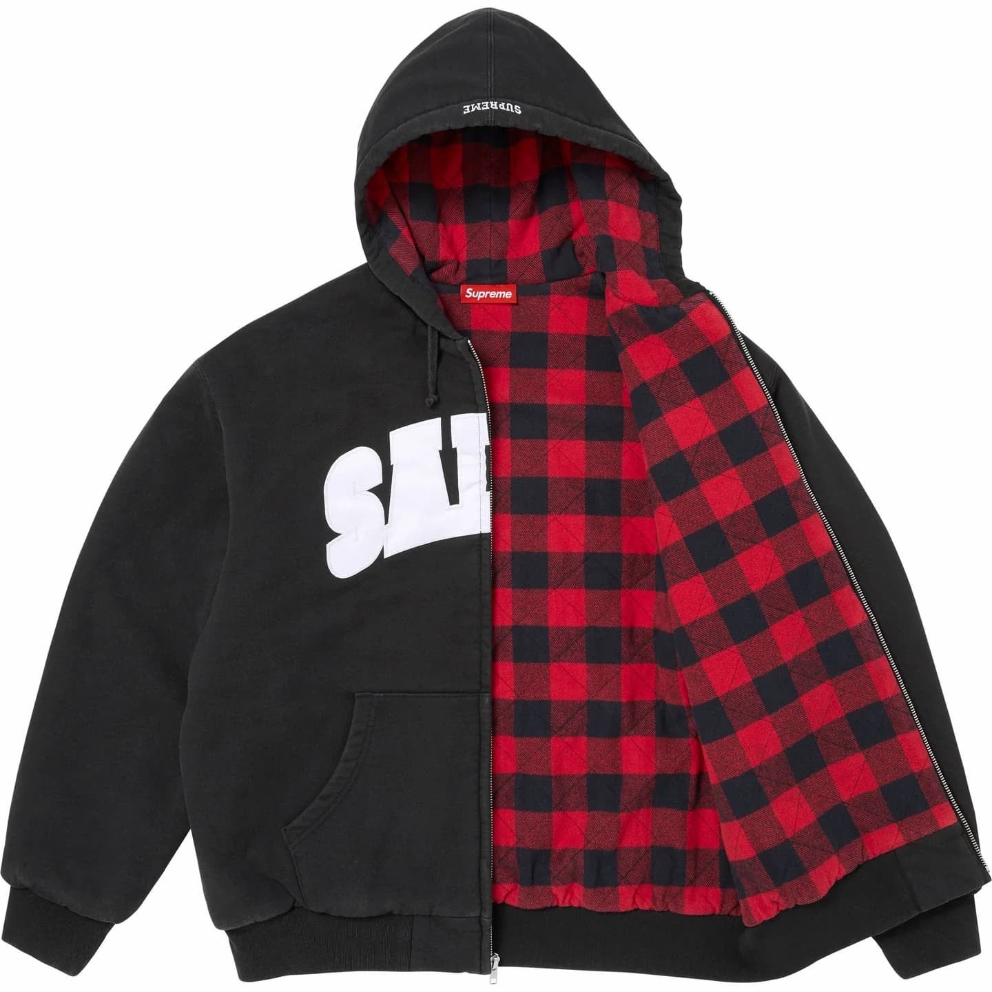 Supreme SALEM Zip Up Hooded Sweatshirt Black