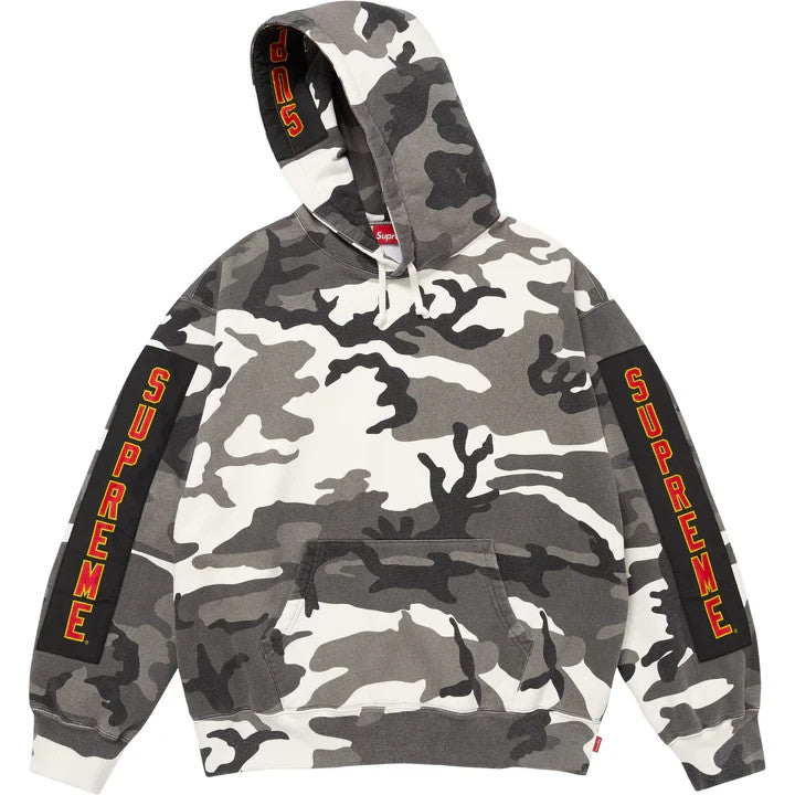 Supreme Woven Patches Hooded Sweatshirt Snow Camo