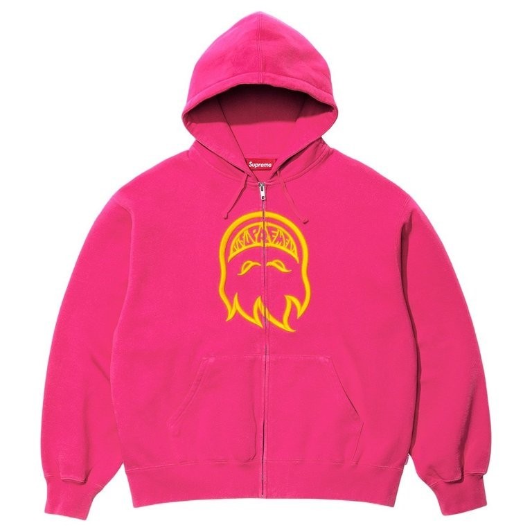 Supreme x Spitfire Zip Up Hooded Sweatshirt Bright Fuchsia