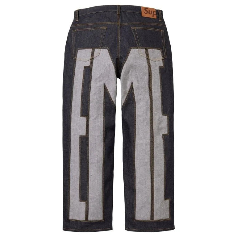Supreme Inset Spellout Baggy Jean Rigid Indigo