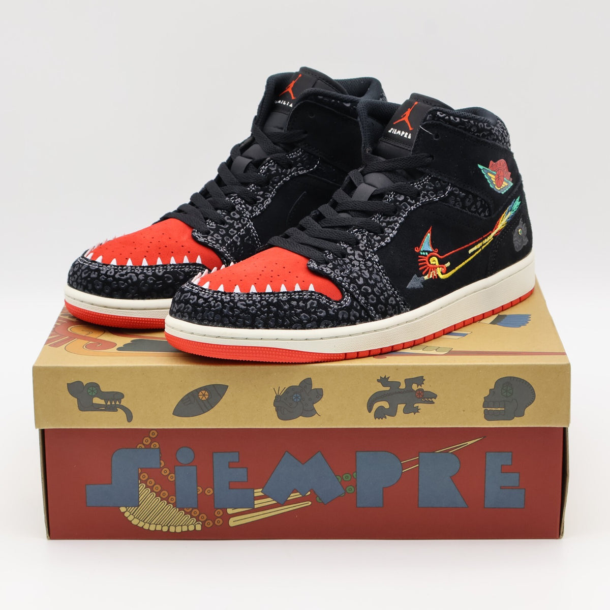 DN4904-001 Nike Air Jordan 1 Mid Siempre Familia Roma Green Chile Red (Men's)