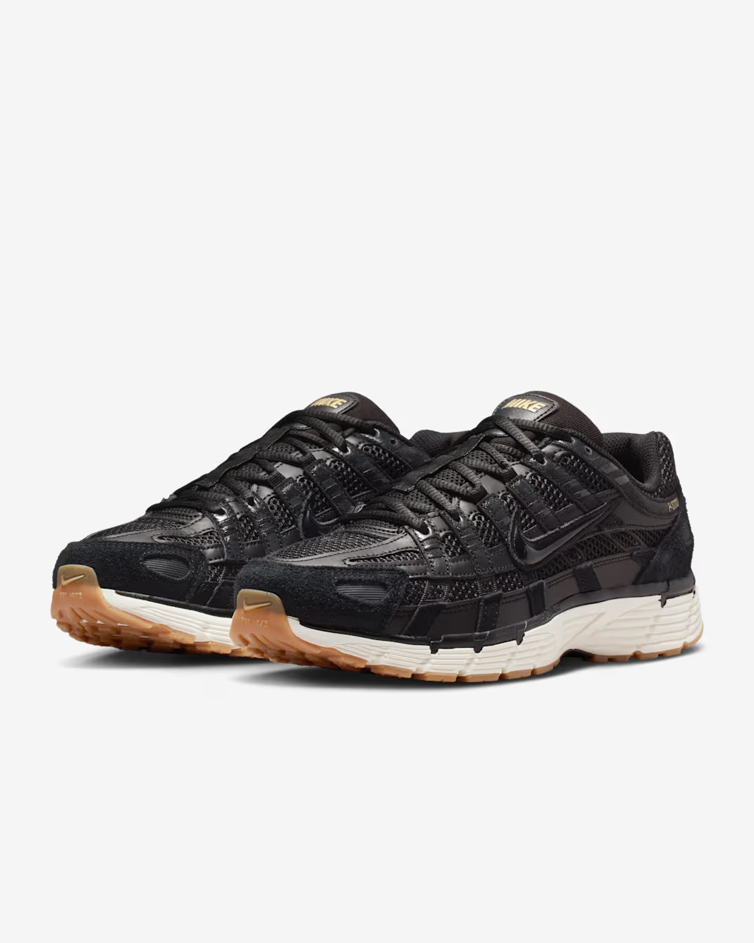 HF0015-001 Nike P-6000 Suede Black Metallic Gold Grain Sail Black (Men's)