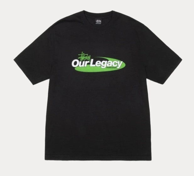 Stussy Our Legacy Work Shop Swirl Tee Pigment Dyed Black