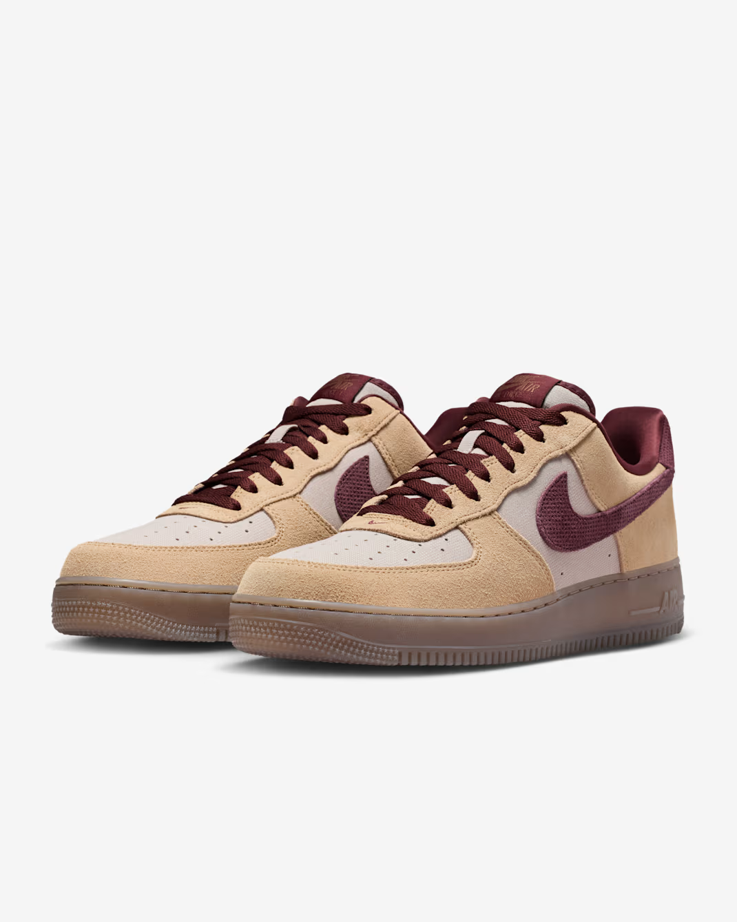 IQ3408-286 Nike Air Force 1 Low Linen Moon Particle Burgundy Crush (Men's)