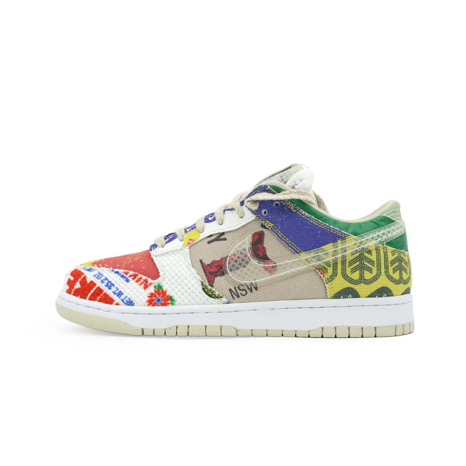 DA6125-900 Nike Dunk Low City Market Red White Beige Multi Green Yellow (Men's)