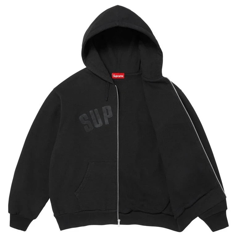 Supreme Arc Thermal Lined Zip Up Hooded Sweatshirt Black