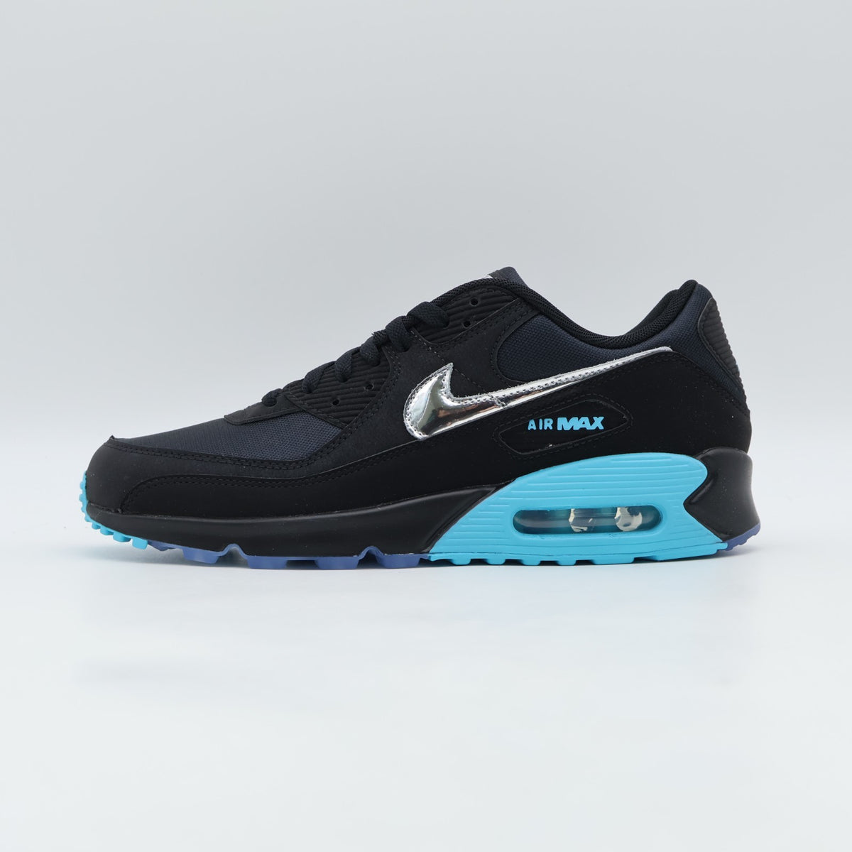 IQ9438-001 Nike Air Max 90 PRM "Black/Gamma Blue" (Men's)