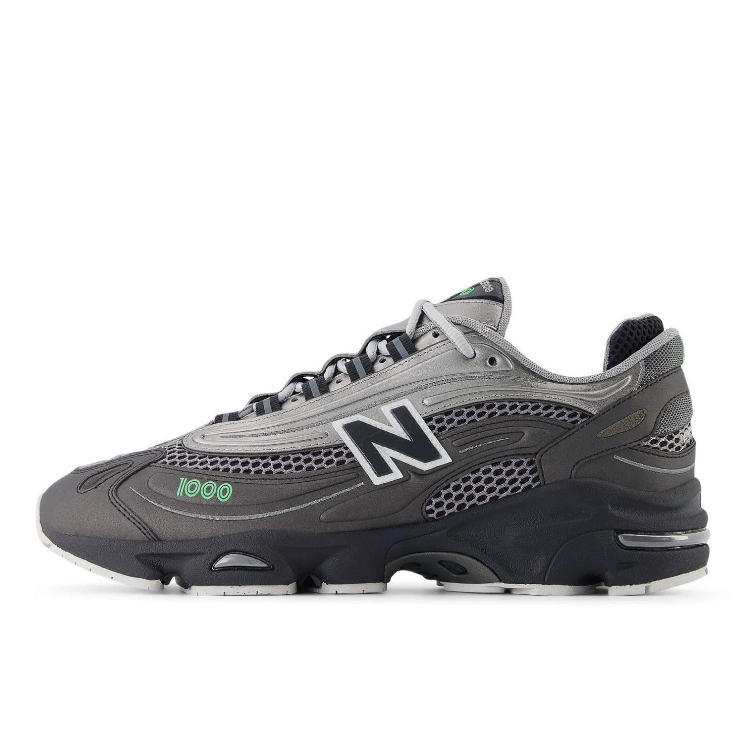 M1000T New Balance 1000 Dark Silver Metallic Lime Leaf (Men's)