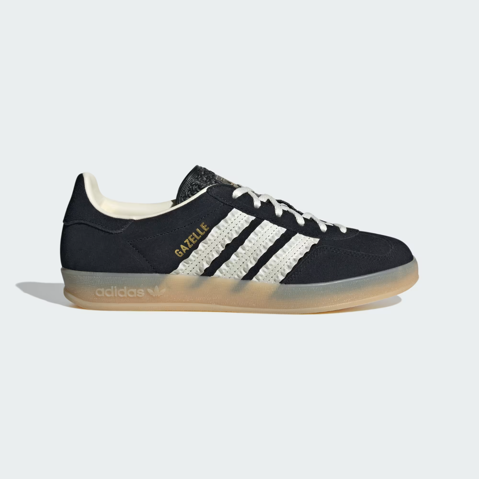 JS1412 adidas Originals Gazelle Indoor Core Black Cream White Gum (Women's)