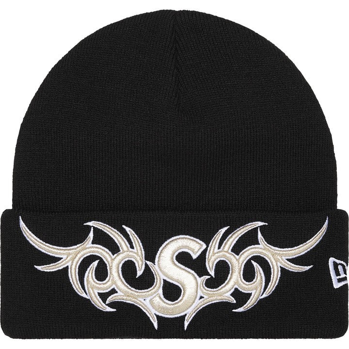 Supreme New Era Tribal S Logo Beanie Black
