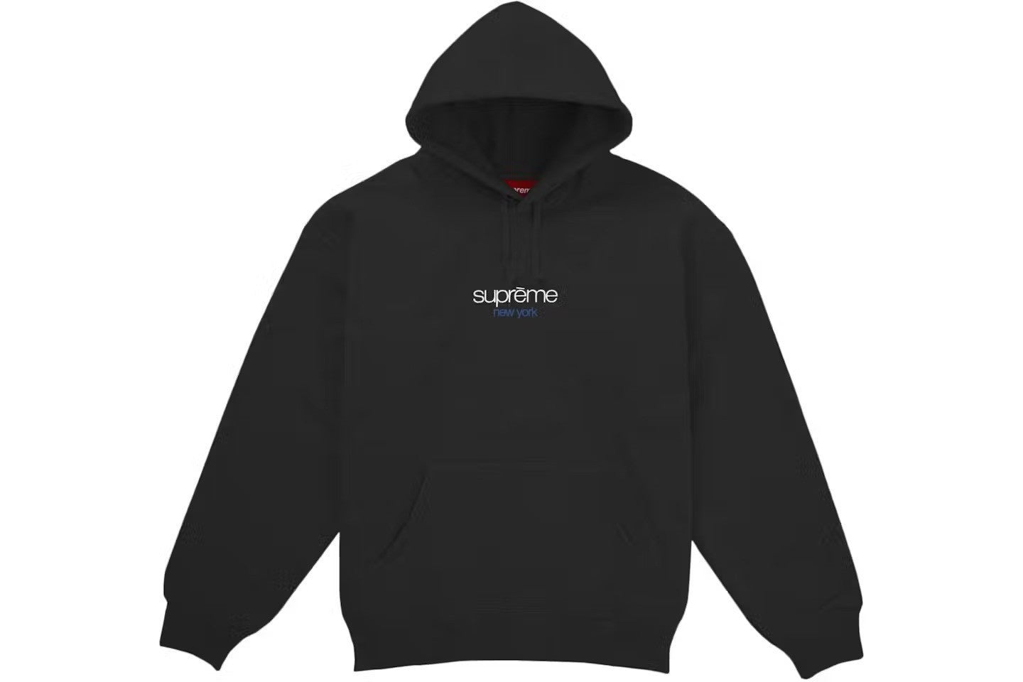 Supreme Classic Logo Shop Hooded Sweatshirt (New York) Black