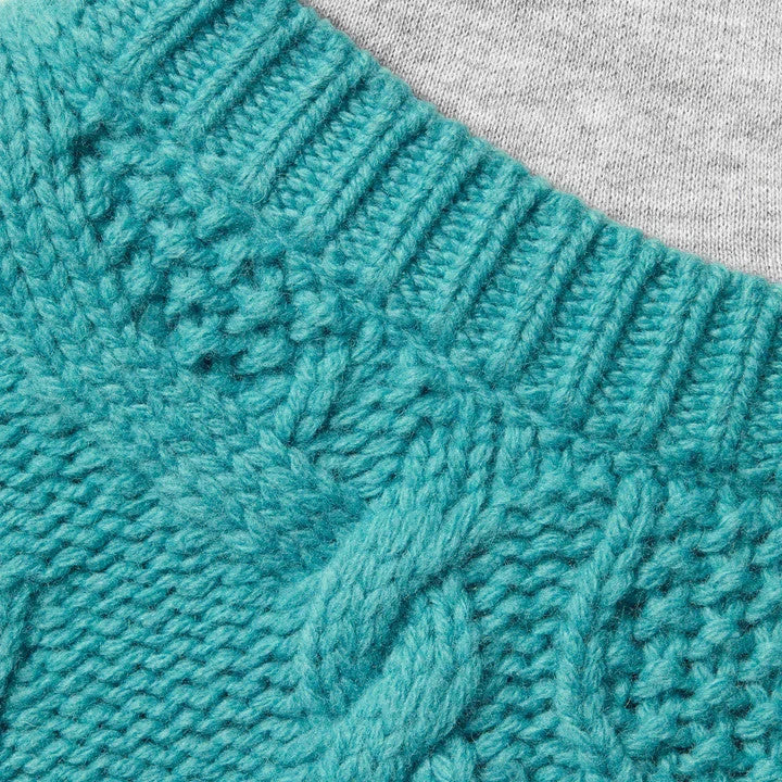 Supreme Cable Hooded Sweater Teal