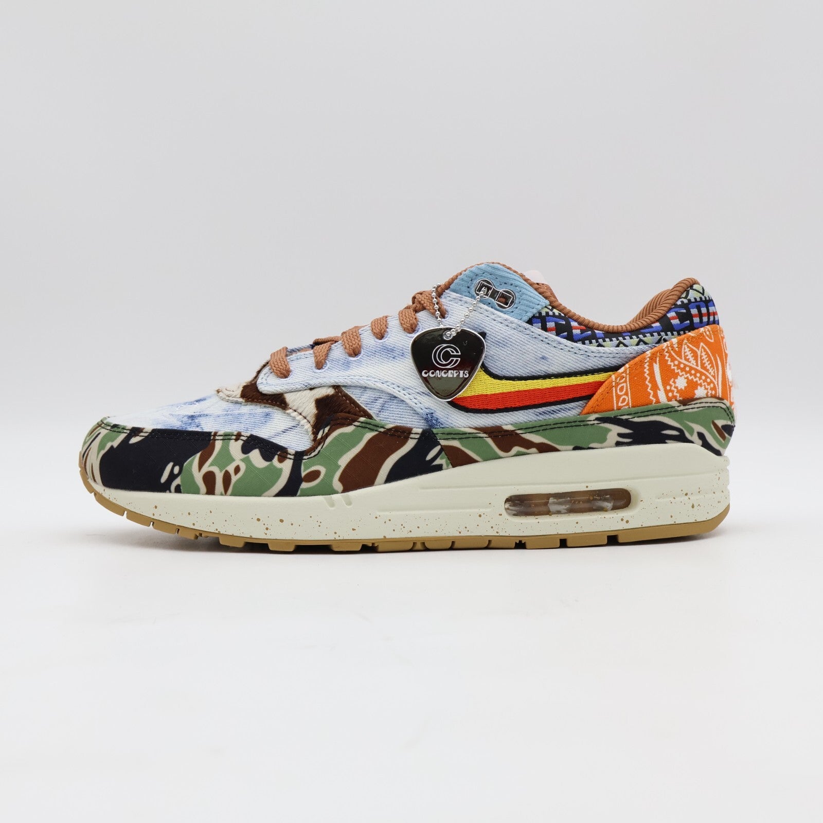 DN1803-900 Concepts Nike Air Max 1 Heavy Sail Black Worn Denim Blue Camo (Men's)