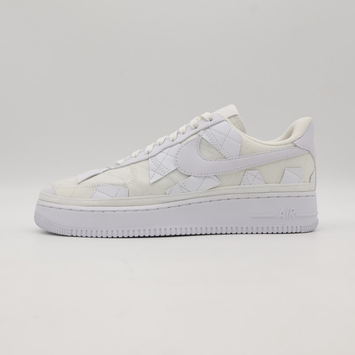 DZ3674-100 Nike Air Force 1 Low Billie Eilish Triple White Off Patch Work Mosaic