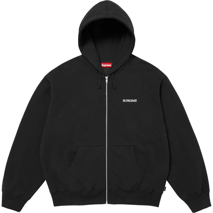 Supreme IDGAF Zip Up Hooded Sweatshirt Black