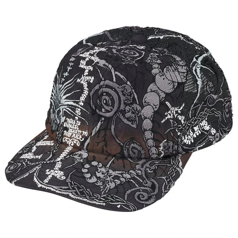 Supreme Wombat Embroidered Mesh Back 6-Panel Black