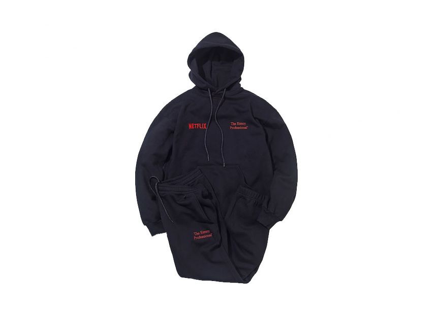 ENNOY Stylistshibutsu Netflix 23AW Hoodie+Pants Setup Black Netflix Red