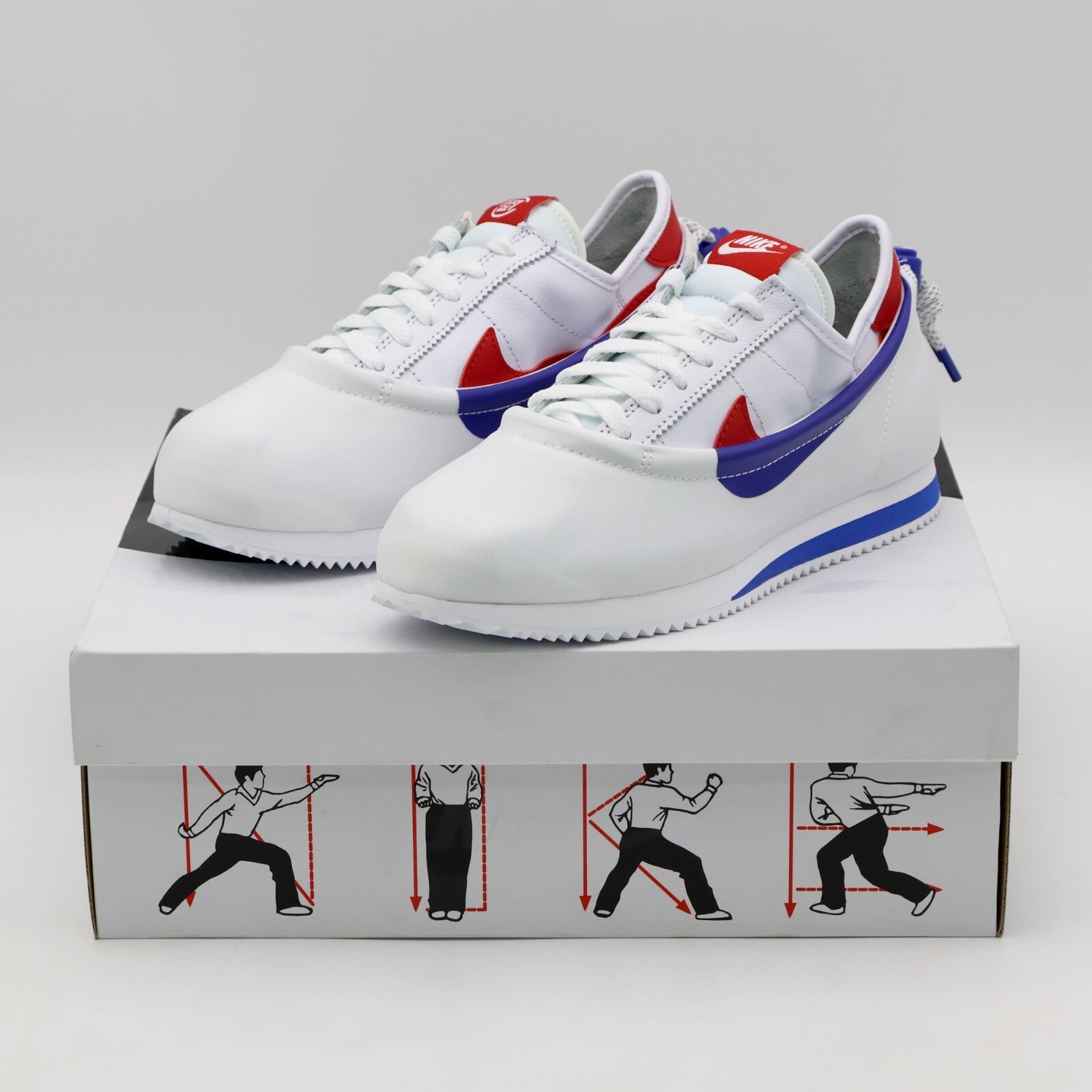DZ3239-100 CLOT Nike Cortez White and Game Royal Versity Red USA Blue (Men's)