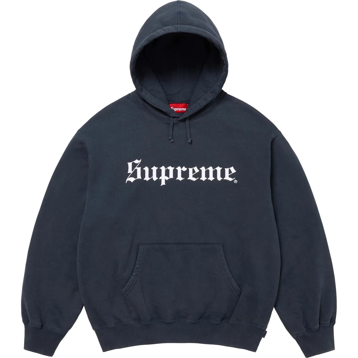 Supreme Washed Old English Hooded Sweatshirt Navy