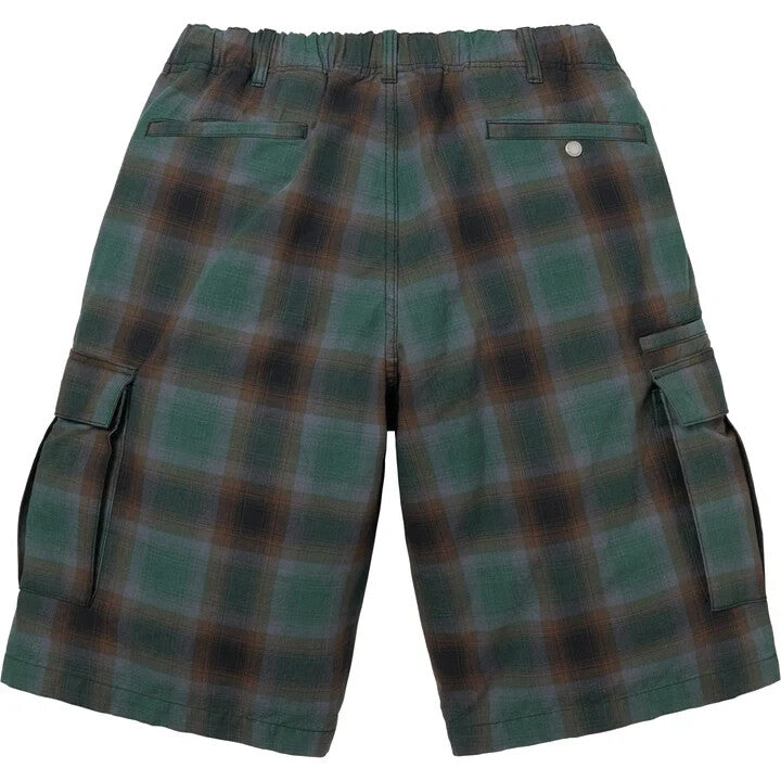 Supreme Shadow Plaid Cargo Short Green