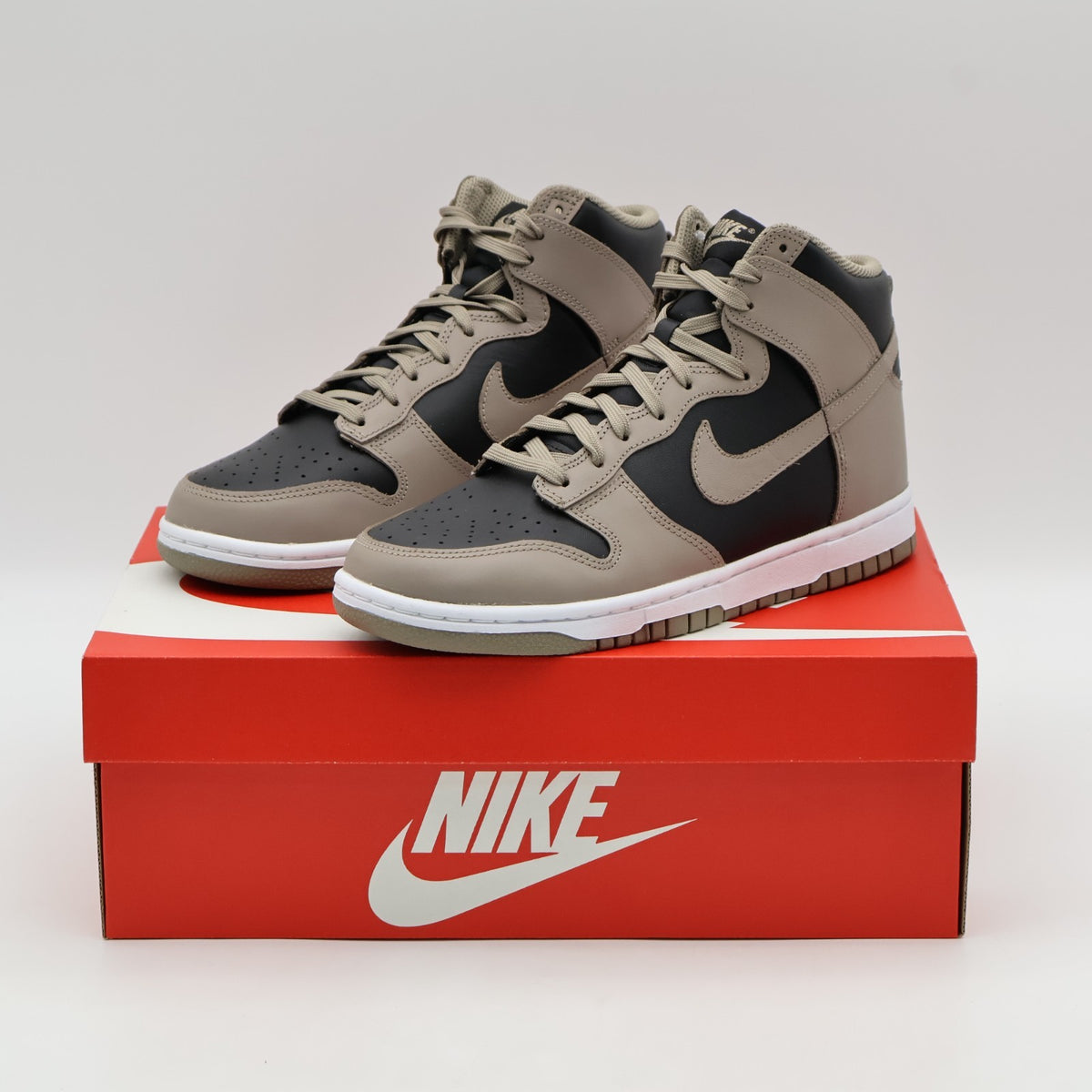 DD1869-002 Nike Dunk High Moon Fossil Black Bitter Dark Brown Ash Grey (Women's)