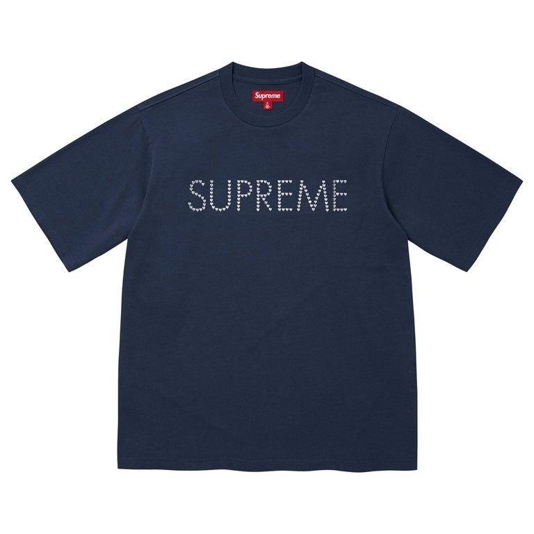 Supreme Hearts Studded S/S Top Navy