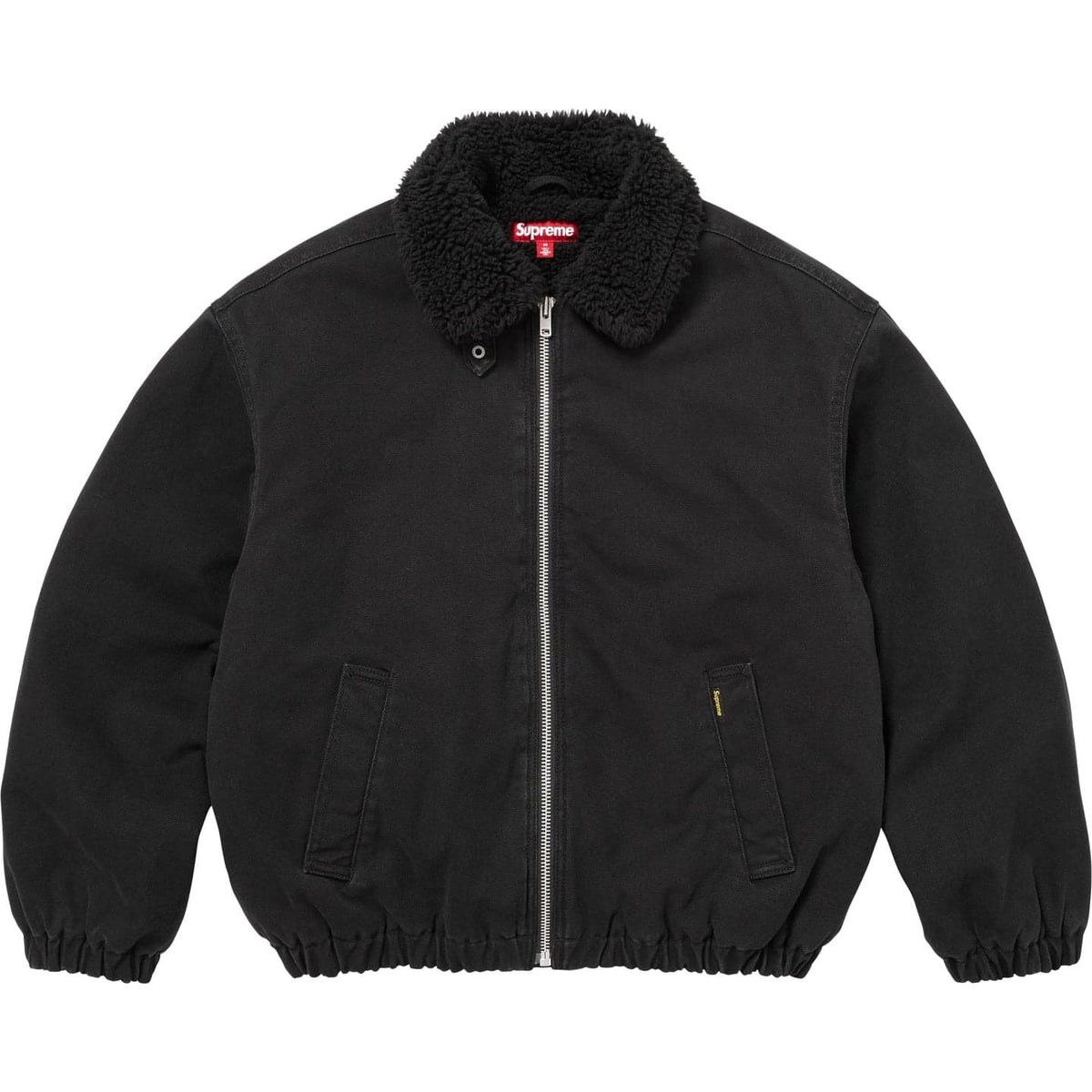 Supreme Faux Shearling Lined Bomber Jacket Black