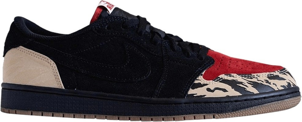 DN3400-001 Sole Fly à Nike Air Jordan 1 Low "Black and Sport Red" (Men's)