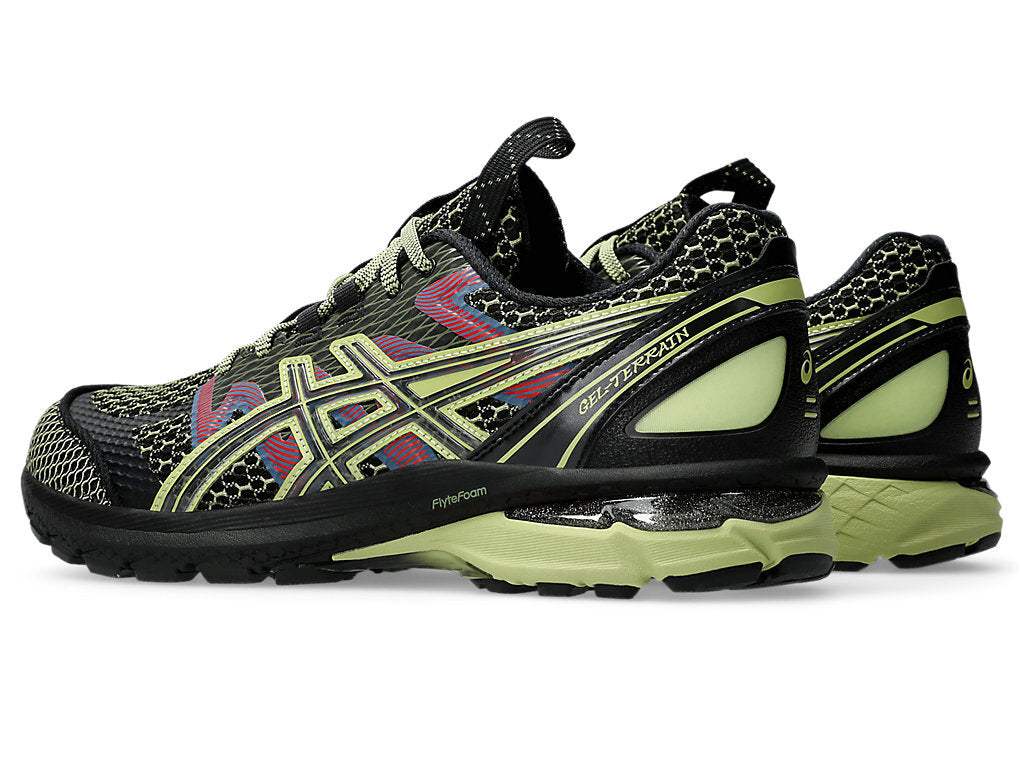 1203A394-001 Asics US4-S Gel-Terrain Black Neon Lime (Men's)