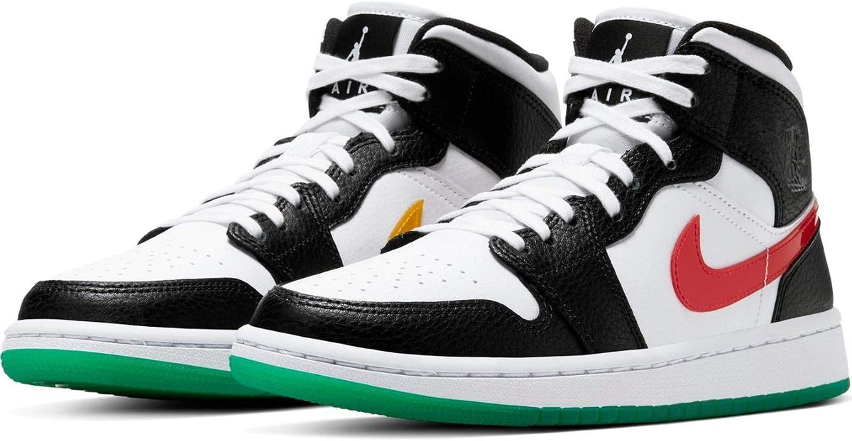 BQ6472-063 Nike Air Jordan 1 Mid "White/Red/Yellow" (Women's)