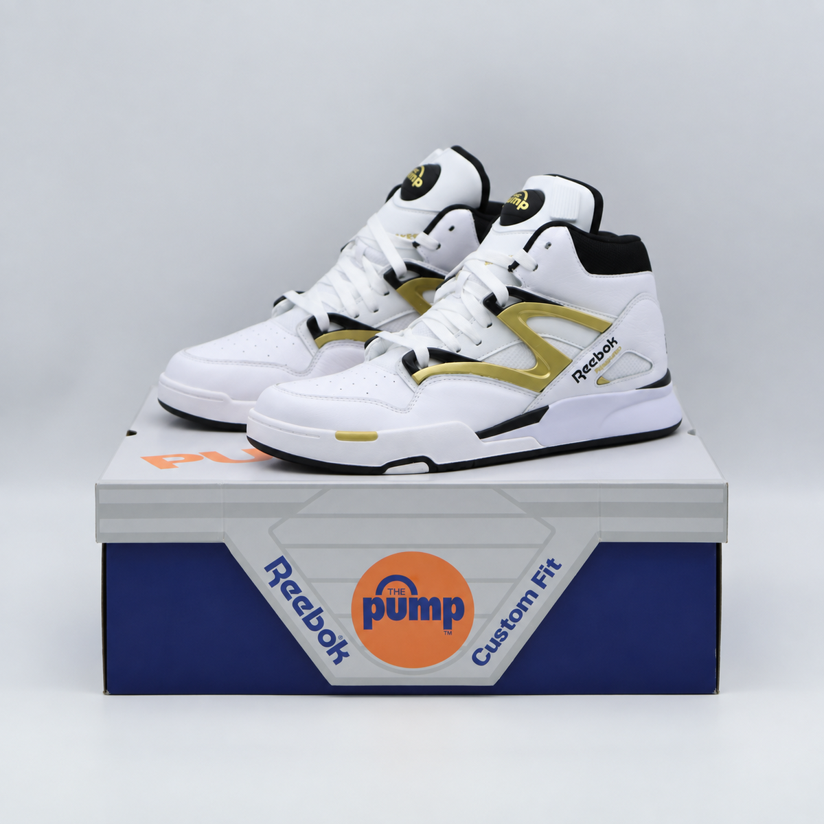 100255529 Reebok Pump Omni Zone 2 White Metallic Gold (Men's)