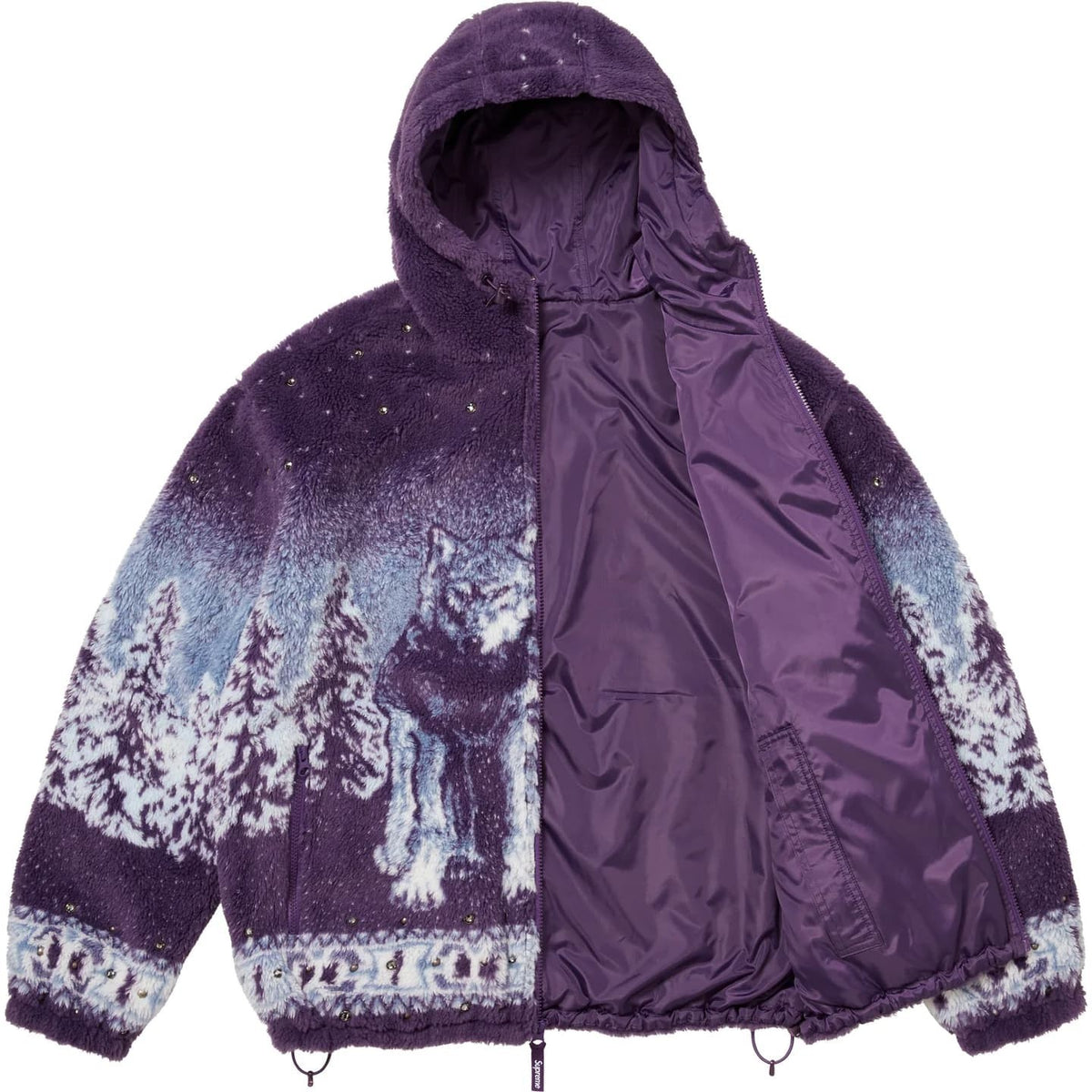 Supreme B.B. Simon Reversible Hooded Fleece Jacket Purple