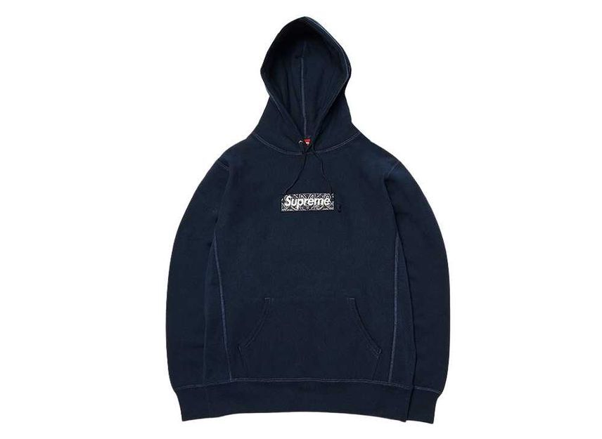 Supreme Bandana Box Logo Hooded Sweatshirt Navy