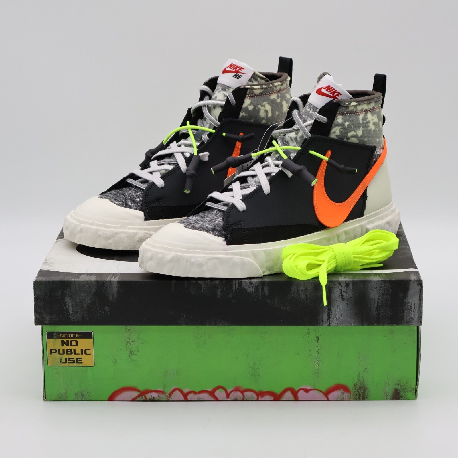 CZ3589-001 Nike Blazer Mid Readymade Black Vast Grey Volt Total Orange (Men's)