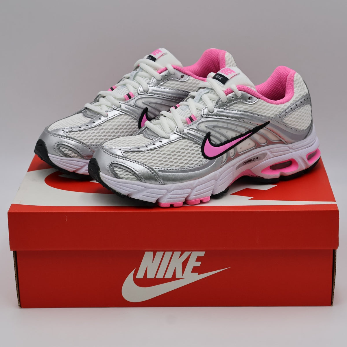 HQ2056-101 Nike Air Max Moto 2K White Metallic Silver Black Pink Spell (Women's)