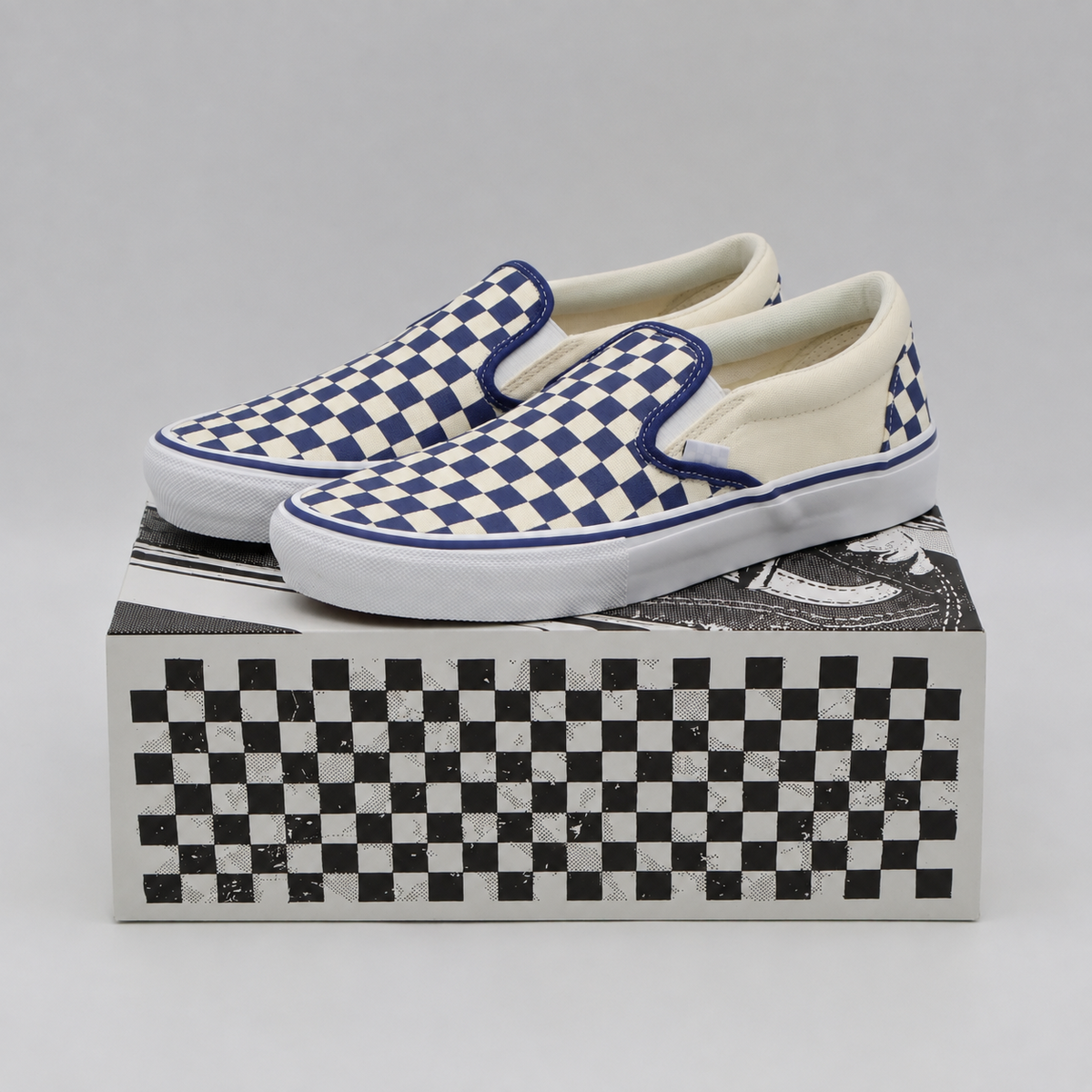 VN000EG59Y0 Vans Skate Slip-On Blue Checkerboard (Men's)