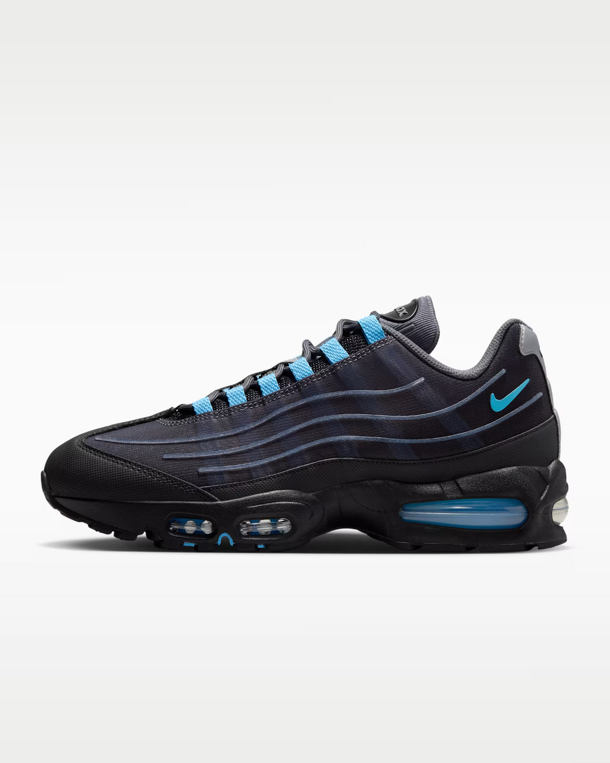 IH7853-002 Nike Air Max 95 Big Bubble Tech "Black/University Blue" (Men's)