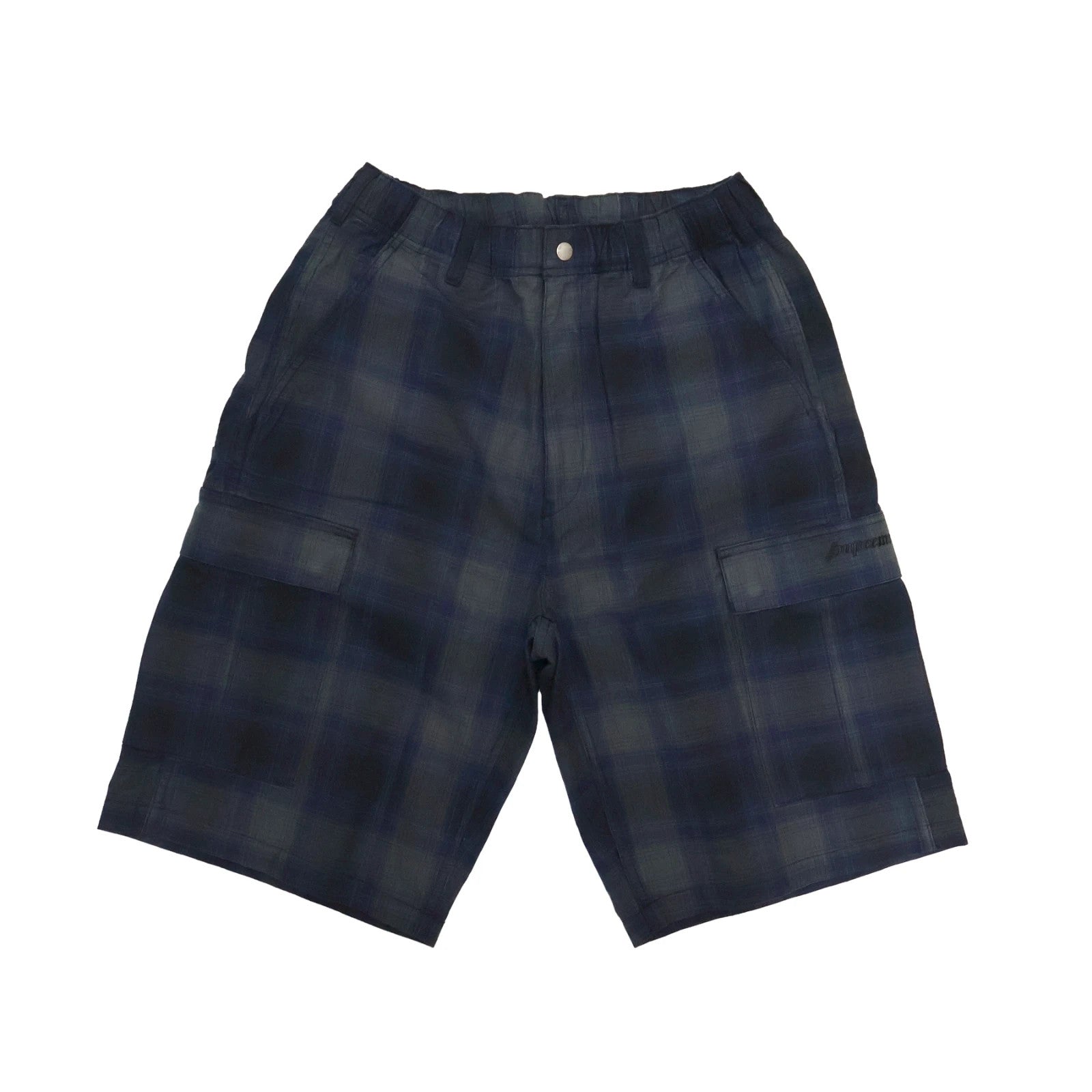 Supreme Shadow Plaid Cargo Short Navy