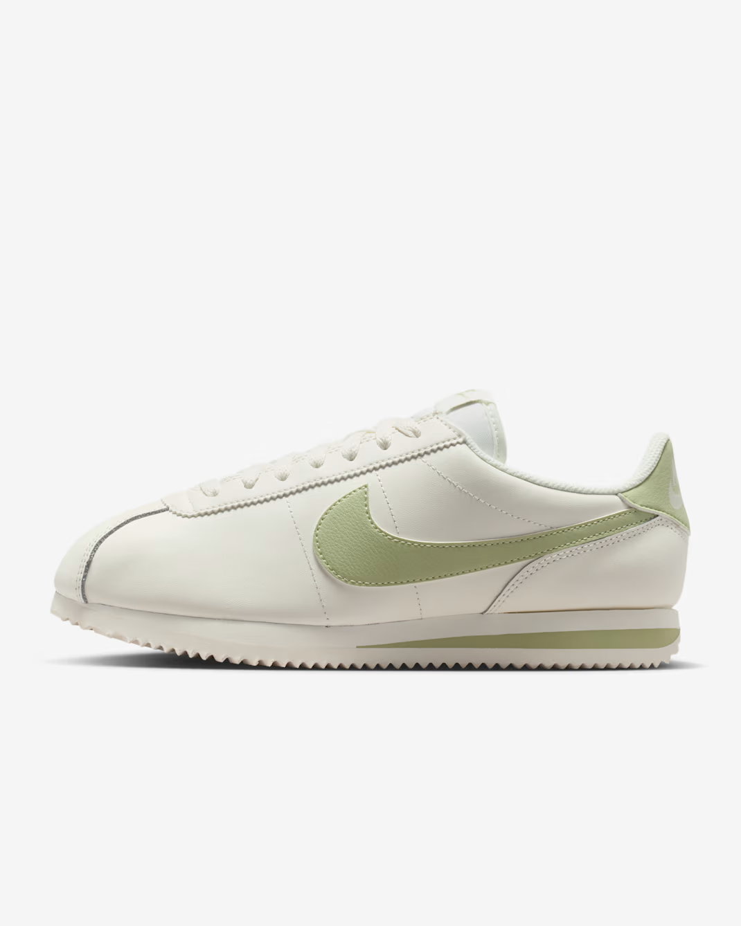 DN1791-117 Nike Cortez Leather Sail Olive Aura (Women's)