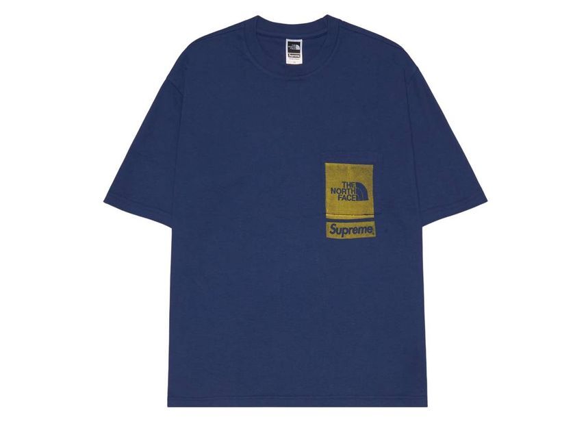 Supreme The North Face Printed Pocket Tee Navy
