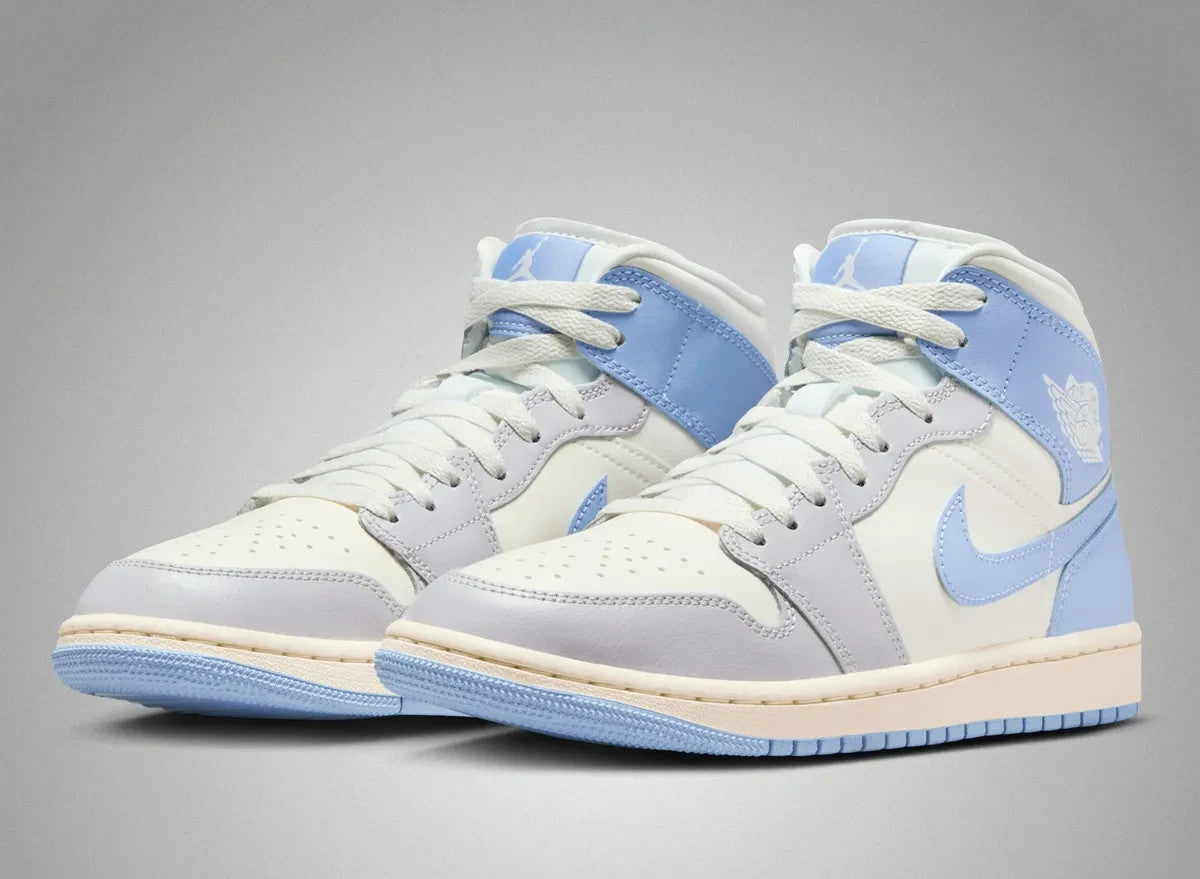 BQ6472-402 Nike Air Jordan 1 Mid Psychic Blue (Women's)