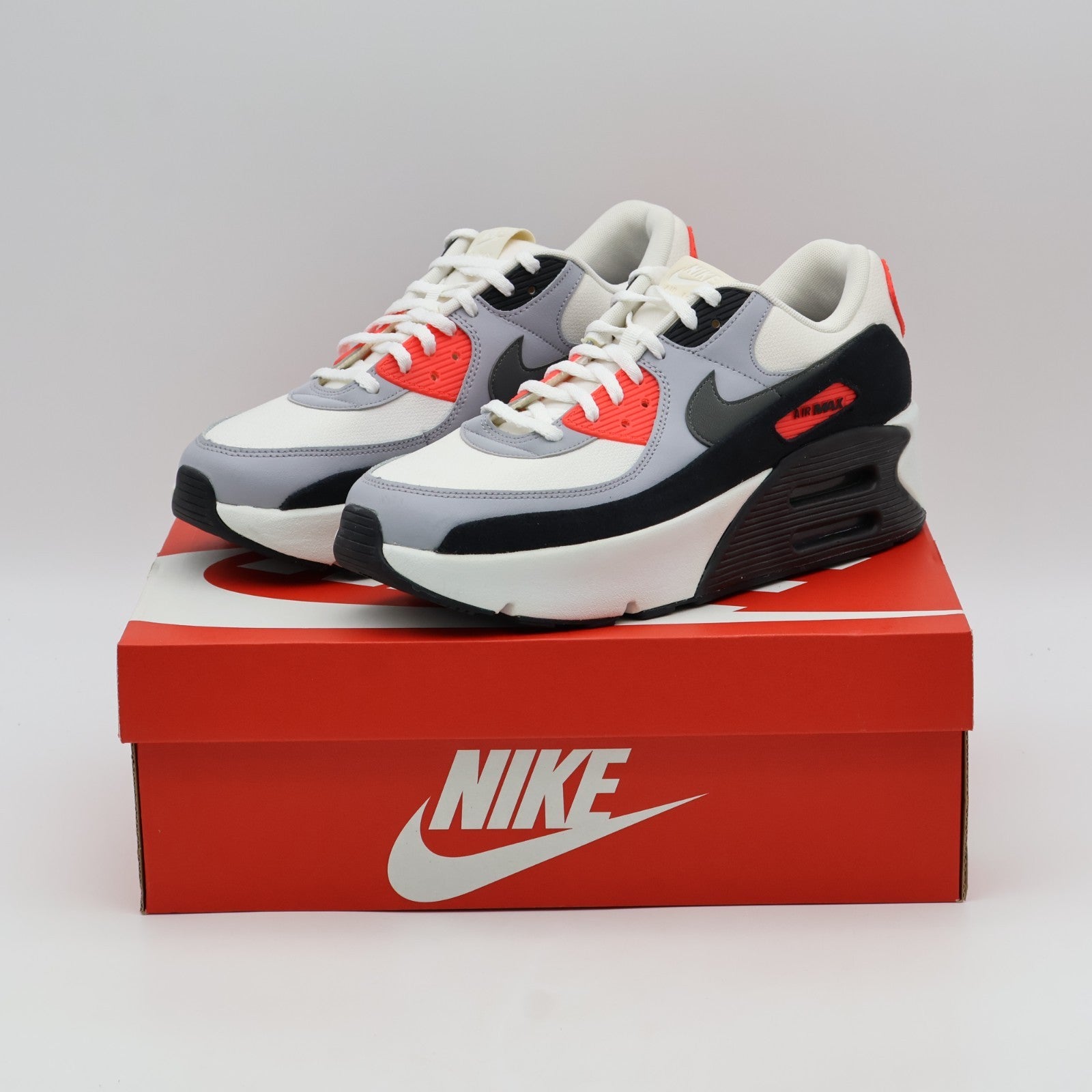 FD4328-101 Nike Air Max 90 LV8 Summit White Black Wolf Grey Smoke Grey (Men's)