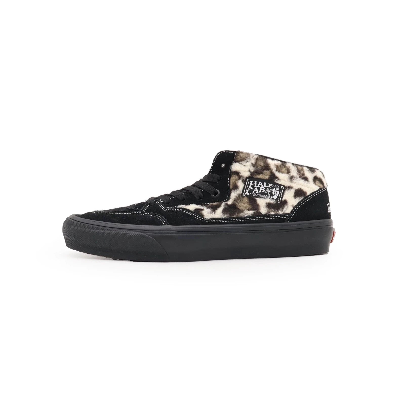 VN0A5KYABMA Supreme Vans Skate Leopard Half Cab 92 Black Animal Beige (Men's)